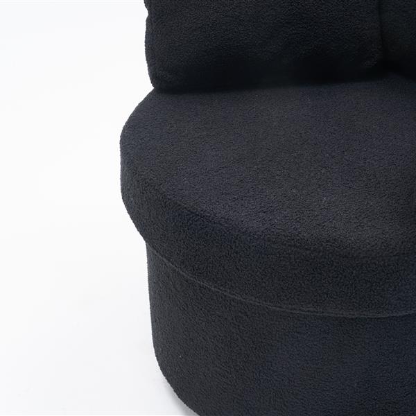 Fabric Swivel And Storage Chair With Back Cushion For Living Room,Black