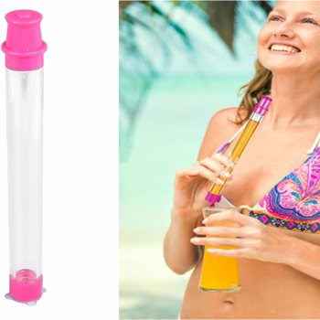 Shot Straw, Shot Holder For Drinks and Chasers,the Beach, Pool&Parties - Fits into Soda and Juice Bottles, Pink(No Shipment on Weekends)