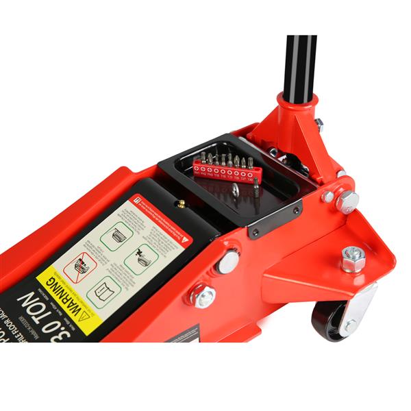 Hydraulic Low Profile and Steel Racing Floor Jack with Dual Piston Quick Lift Pump,3 Ton (6600 lb) Capacity,  Lifting range 3.3"-18.5"