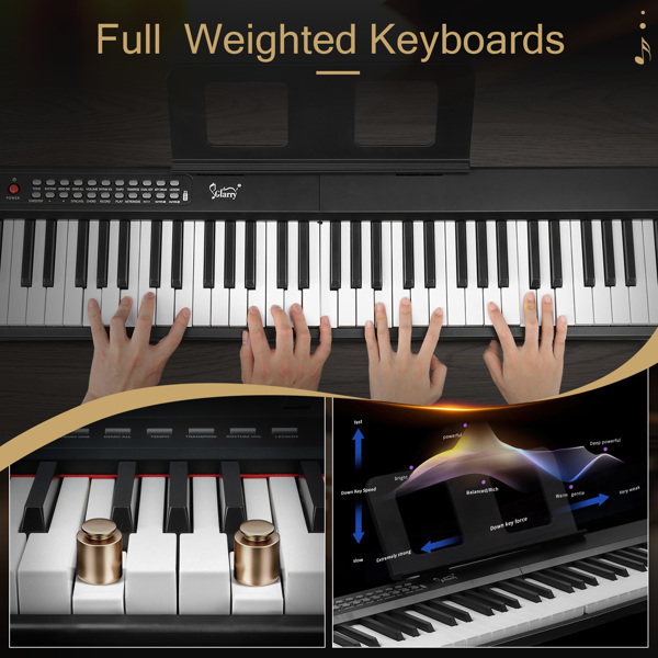 [AM not for sale] Glarry GPP-106 88 Key Folding Piano Semi-Weighted Standard Keyboards Digital Piano with MIDI Bluetooth, Handbag，Headphone，for Piano Lover Black color