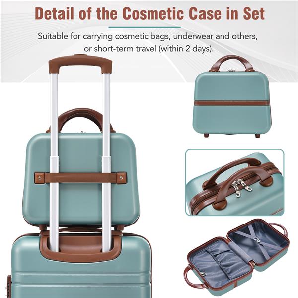 Hardshell Luggage Sets 3 Pieces 20"+28" Luggages and Cosmetic Case Spinner Suitcase with TSA Lock  Lightweight