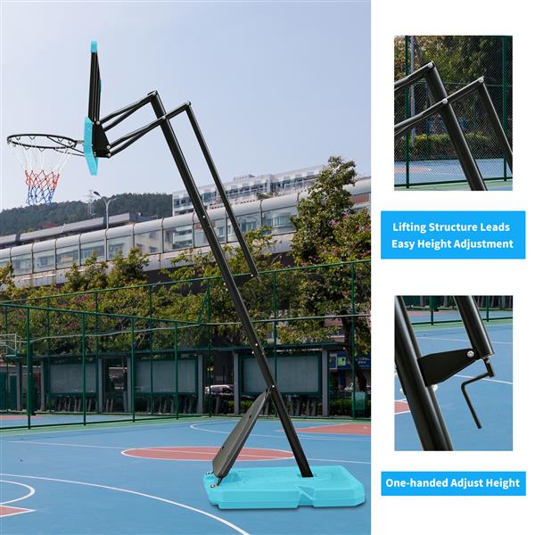 Use for Outdoor Height Adjustable 7.5 to 10ft Basketball Hoop 44 Inch Backboard Portable Basketball Goal System with Stable Base and Wheels