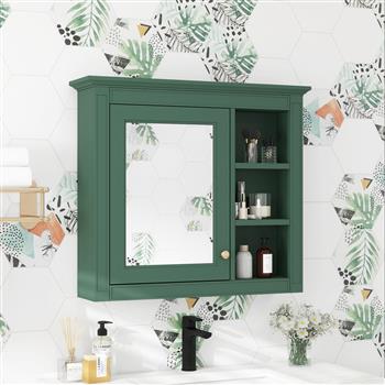 30\\'\\' x 28\\'\\' Medicine Cabinet, Wall Mounted Bathroom Storage Cabinet, Modern Bathroom Wall Cabinet with Mirror,Medicine Cabinet,  Mirror Cabinet with 3 Open Shelves (Not Include Bathroom Vanity )