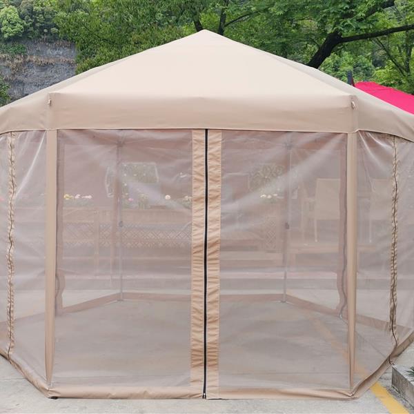 13 Ft. W x 13 Ft. D x 9.2ft Pop-Up Gazebo Tent Outdoor Canopy Hexagonal Canopies Gazebos & Pergolas 6 Sided for Patio Garden Backyard Sun Shelter BBQ Garden Events with Strong Steel Frame Storage Bag