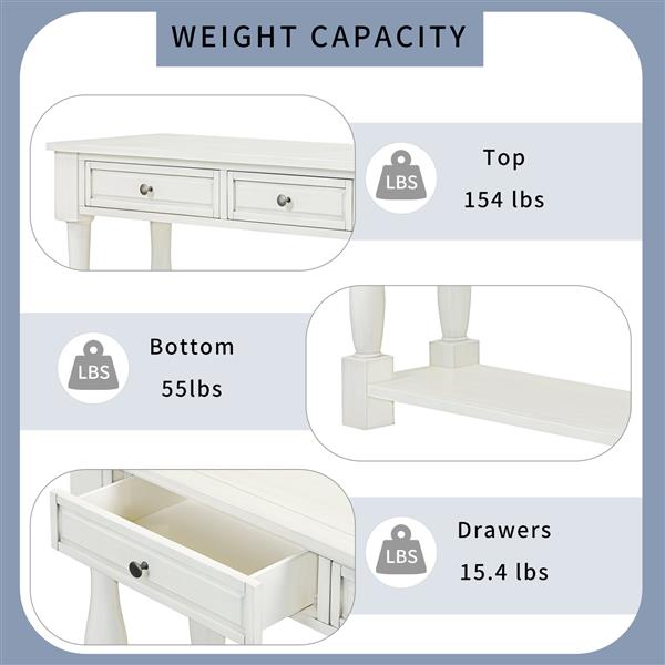 Console Table 63" Long Console Table with Drawers and Shelf for Entryway, Hallway, Living Room