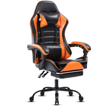 Gaming Chair, Computer Chair with Wheels, Adjustable Height Pu Leather Gamer Chair Office Desk Chair, Ergonomic Video Game Chair for Adults