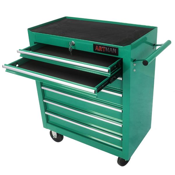 7 DRAWERS MULTIFUNCTIONAL TOOL CART WITH WHEELS-GREEN