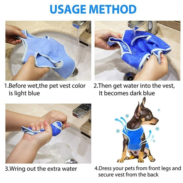 Summer Cooling Vest - Ultimate Heat Relief for Dogs and Cats, Stylish Pet Apparel for Outdoor Activities, Breathable and Comfortable Design for Hot Days （L码）