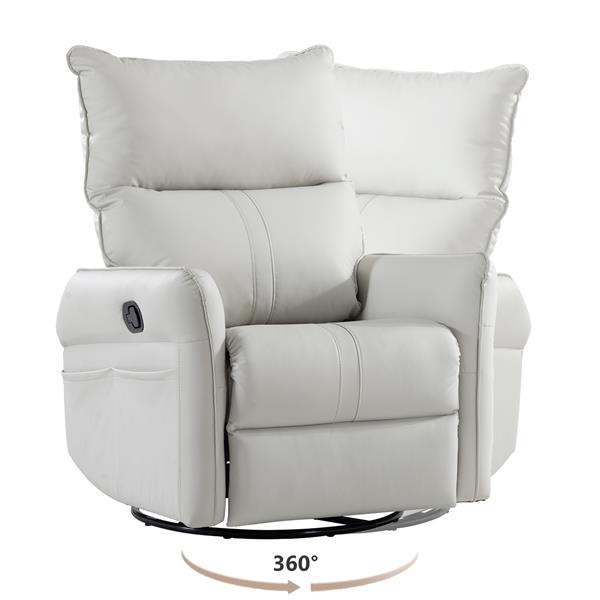 Rocking Recliner Chair,360 Degree Swivel Nursery Rocking Chair,Glider Chair,Modern Small Rocking Swivel Recliner Chair for Bedroom,Living Room Chair Home Theater Seat,Side Pocket(Light Gray)