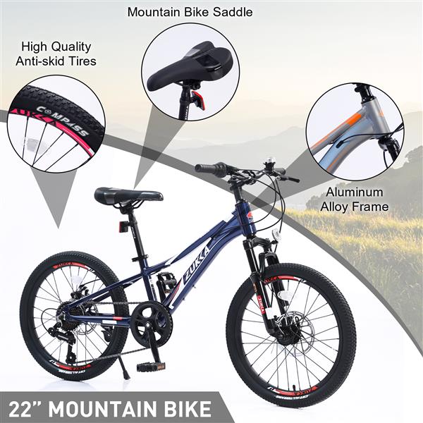 Mountain Bike for Girls and Boys  Mountain 20 inch 7-Speed bike