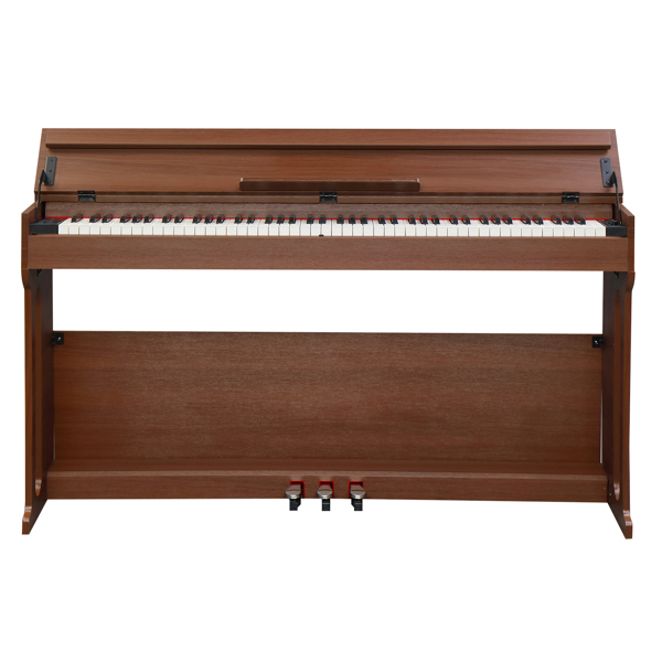 [Do Not Sell on Amazon]Glarry GDP-107 88 Key Standard Full Weighted Keyboards Digital Piano with Furniture Stand, Audio and MIDI Bluetooth, Triple Pedals, Headphone，for Black Walnut color