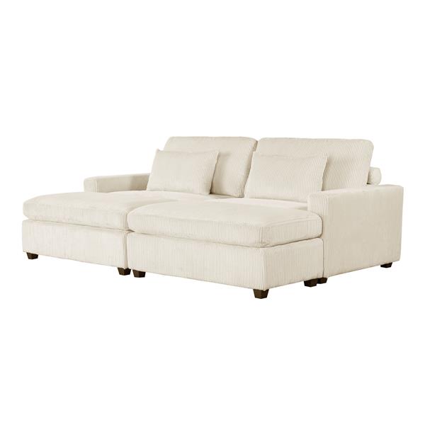 90'' Square Arm Sofa with Removable Back  Cushions and 2 pillows, Couch for Living Room, Office, Apartment