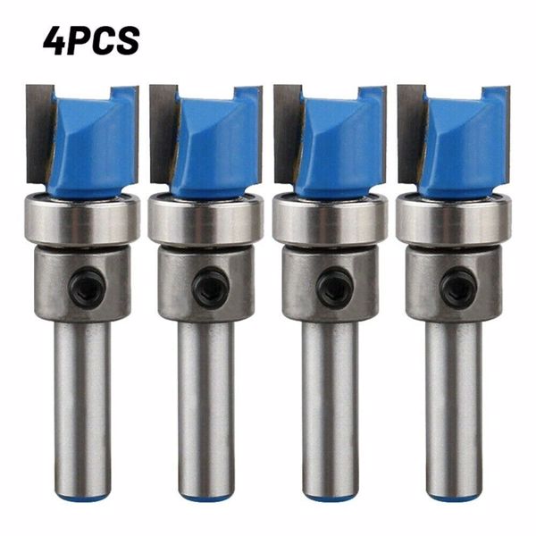 4Pcs 1/4'' Shank Top Bearing Flush Trim Pattern Router Bit Milling Cutter Set