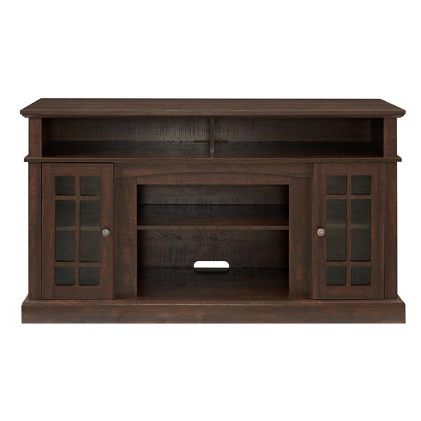 Classic TV Media Stand Modern Entertainment Console for TV Up to 65" with Open and Closed Storage Space, Espresso, 58.25"W*15.75"D*32"H