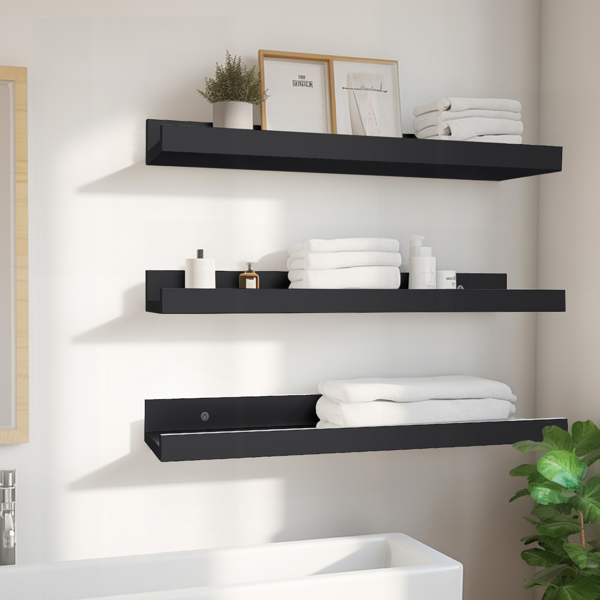 24” Floating Shelves for Wall Décor Storage, Set of 4, Wood for Bedroom, Living Room, Bathroom, Kitchen, Picture Ledge and Farmhouse （No shipments on weekends）