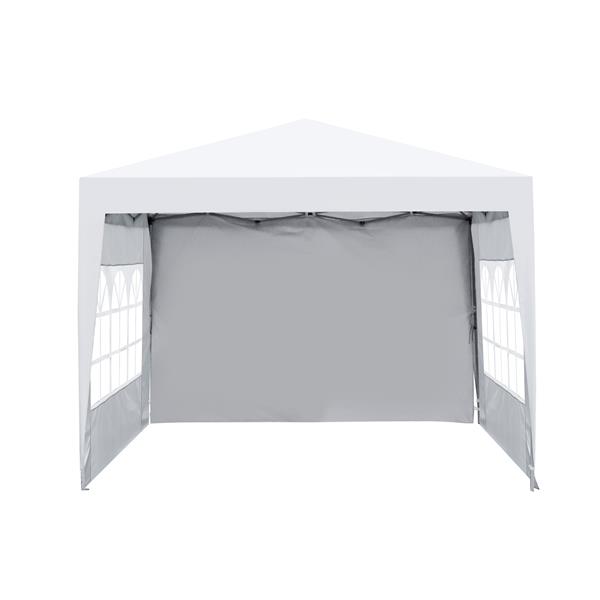 Outdoor 10x 10Ft Pop Up Gazebo Canopy Tent Removable Sidewall with Zipper,2pcs Sidewall with Windows,with 4pcs Weight sand bag,with Carry Bag,White