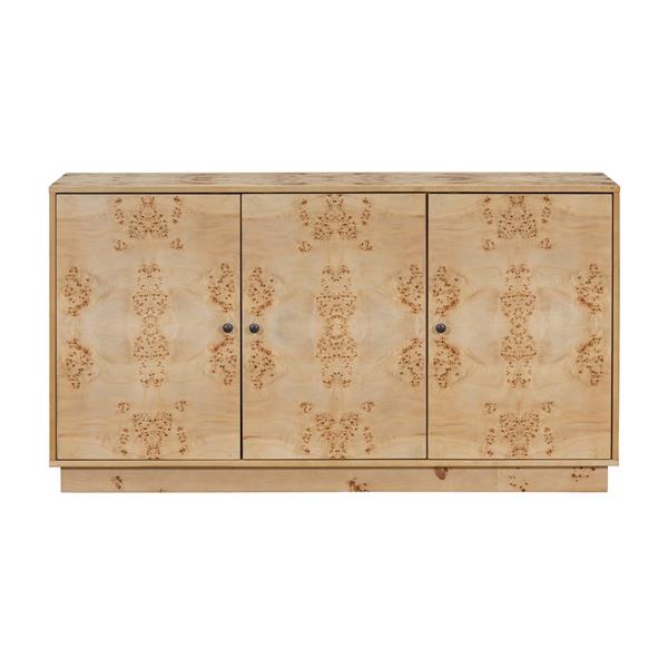 Wood Pattern Storage Cabinet with 3 Doors, Suitable for Hallway, Entryway and Living Rooms.