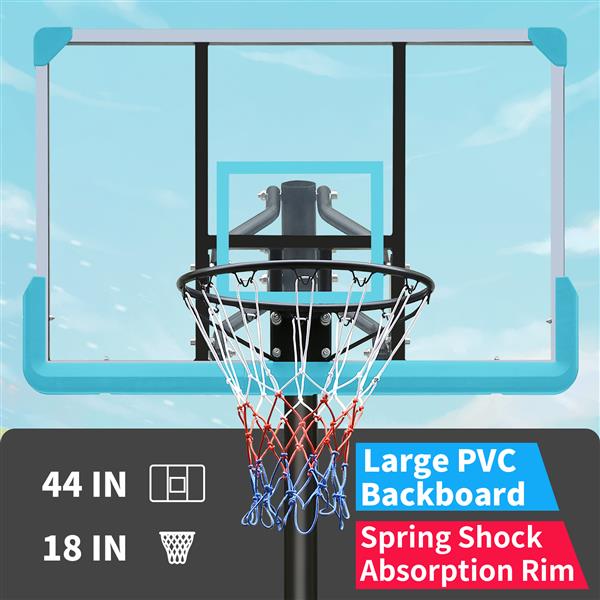 Use for Outdoor Height Adjustable 7.5 to 10ft Basketball Hoop 44 Inch Backboard Portable Basketball Goal System with Stable Base and Wheels