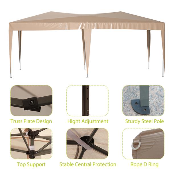 10'x20'Pop Up Canopy Outdoor Portable Party Folding Tent with 6 Removable Sidewalls + Carry Bag + 6pcs Weight Bag Beige