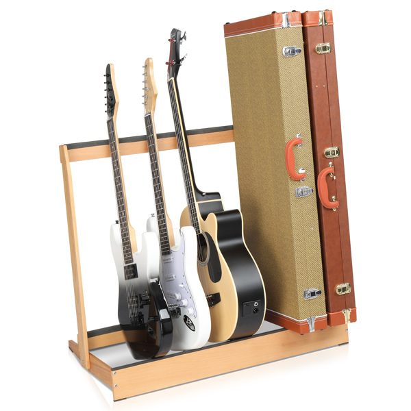 Folding Hardwood Guitar Case Stand for Electric Guitar, Bass, or Acoustic Guitars Hard Case,Save Space for Home, Studio