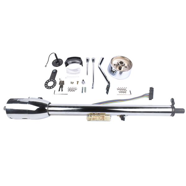 32" Chrome Stainless Tilt Steering Column with Key Auto Hot Rod R91004C-32"