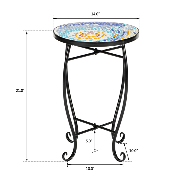 Artisasset Blue Hawaiian Sun Mosaic Round Terrace Bistro Table