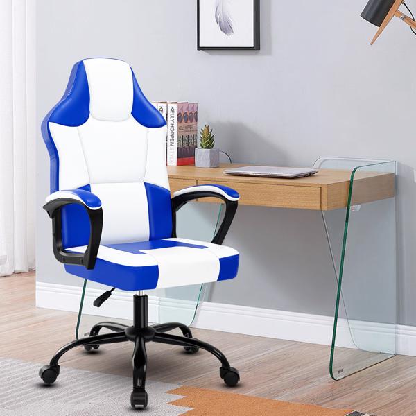 Computer Gaming Chair, Video Game Chairs with Breathable PU Leather, Comfy Swivel Seat, Height Adjustable Computer Chair, Racing E-Sport Gamer Chair for Adults and Teenagers