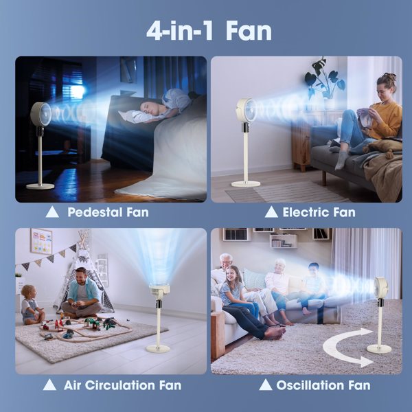 Standing Fan with Remote, Fans Oscillating with 12H Timer, 36-50db Floor Fans for Home Bedroom, Pedestal Fan Oscillating with 3 Speeds, Touch+Remote Control, 70°+90°(Amazon Walmart banned)