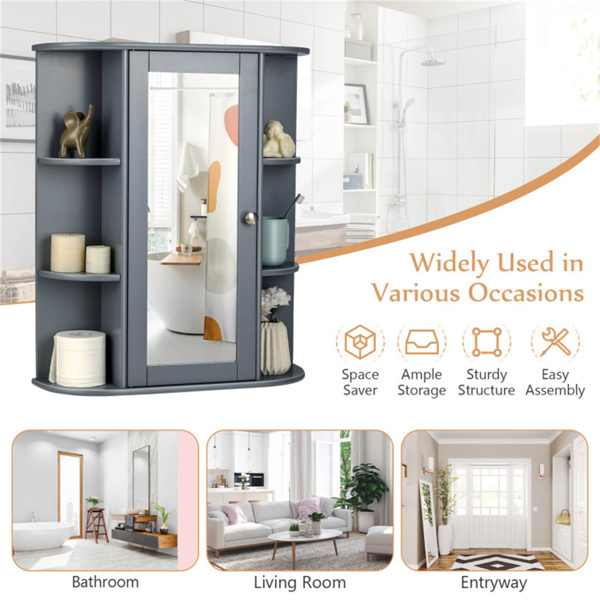 Grey wall cabinet style cabinet