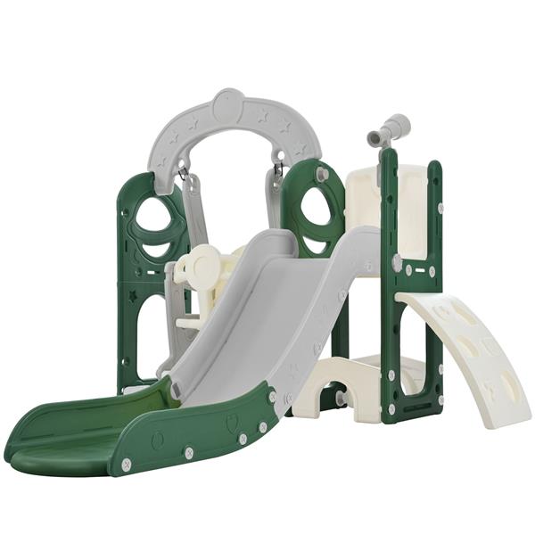 Toddler Slide and Swing Set 5 in 1, Kids Playground Climber Slide Playset with Telescope,  Combination for Babies Indoor & Outdoor