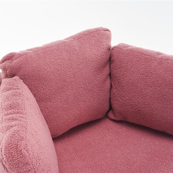 Fabric Swivel And Storage Chair With Back Cushion For Living Room,Dark Pink