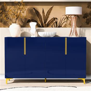 Glossy Finish Light Luxury Storage Cabinet, Adjustable, Suitable for Living Room, Study, Hallway.