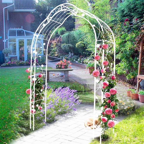 Metal Garden Arch Assemble Freely with 8 Styles Garden Arbor Trellis Climbing Plants Support Rose Arch Outdoor Arch Wedding Arch Party Events Archway Cream White