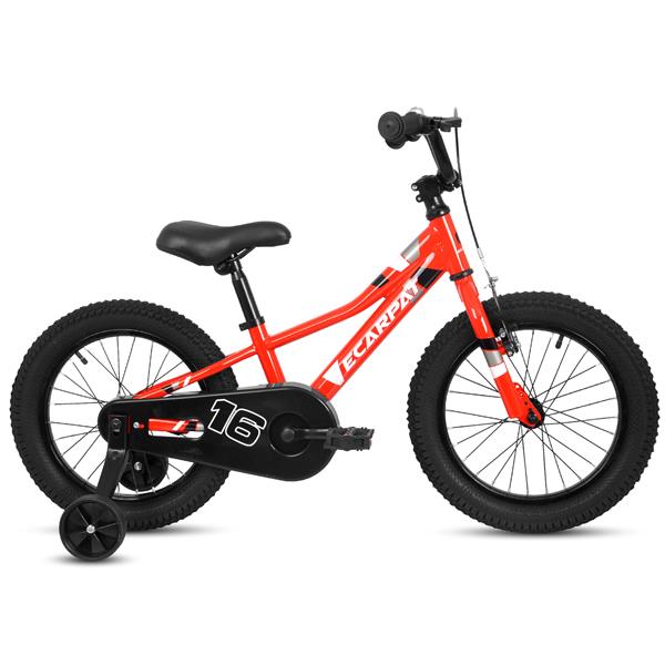 Kids' Bike 16 Inch Wheels, 1-Speed Boys Girls Child Bicycles For4-7Years, With Removable Training Wheels Baby Toys,  Front V Brake, Rear Holding Brake