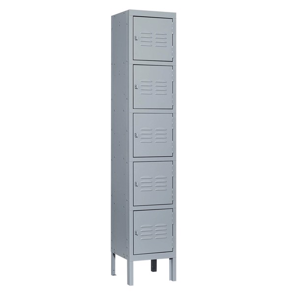 5 Door 66"H Metal Lockers With Lock for Employees,Storage Locker Cabinet for Home Gym Office School Garage,Gray