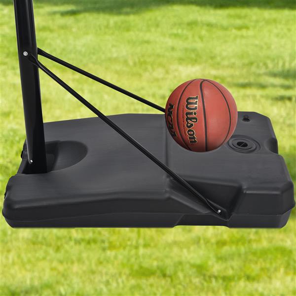 Portable Basketball Hoop & Goal with Vertical Jump Measurement, Outdoor Basketball System with 7.5-10ft Height Adjustment in 44'' Backboard for Youth/Audlt, Manual Lifting Basketball Hoop