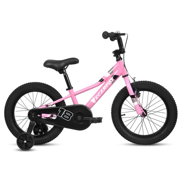 Kids' Bike 18 Inch Wheels, 1-Speed Boys Girls Child Bicycles For6-9Years, With Removable Training Wheels Baby Toys, Front V Brake, Rear Holding Brake