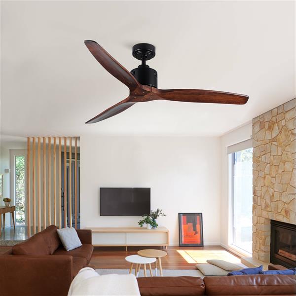 52 Antique Brown Ceiling Fan without Light with Remote Control