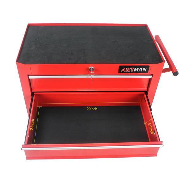 5 DRAWERS MULTIFUNCTIONAL TOOL CART WITH WHEELS-RED