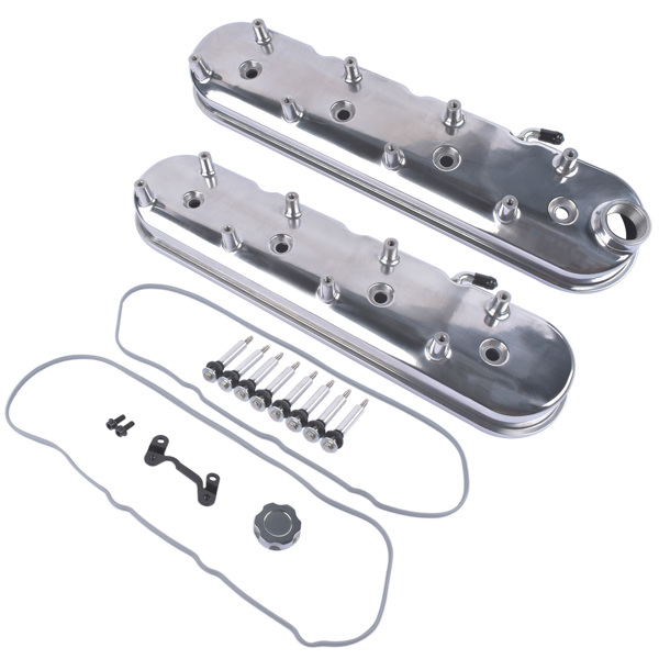 Polished Cast Aluminum Tall Valve Covers with Coil Mounts for GM LS LS1 LS2 LS3