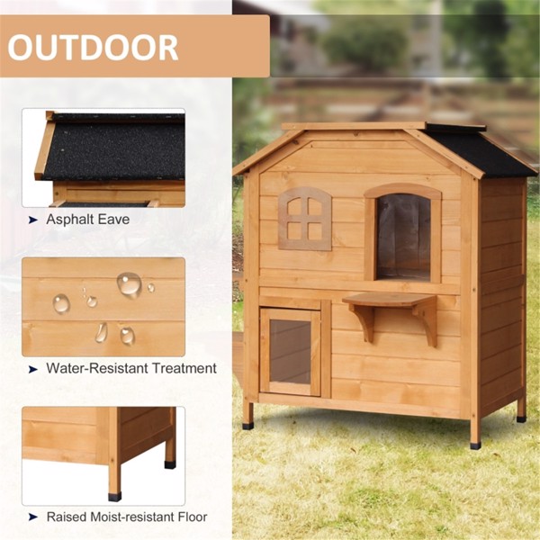 Wooden Cat House ( Amazon Shipping)（Prohibited by WalMart）