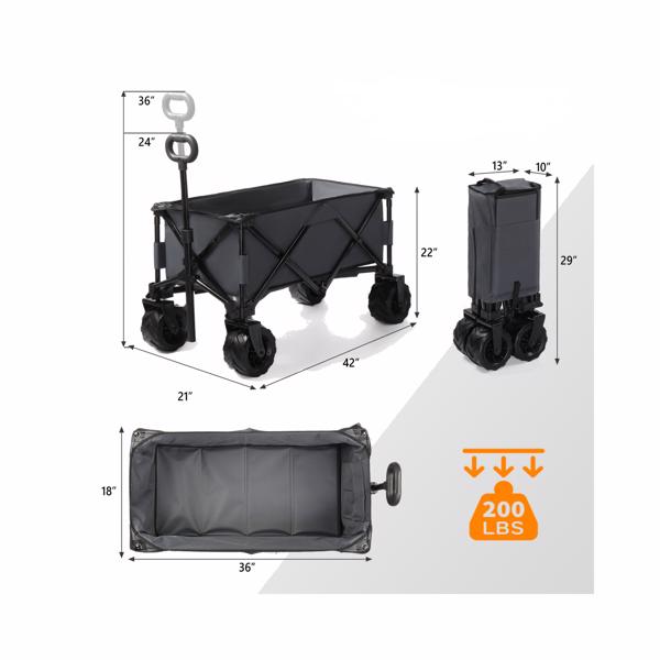  42*22*36in Grey Garden Folding Cart