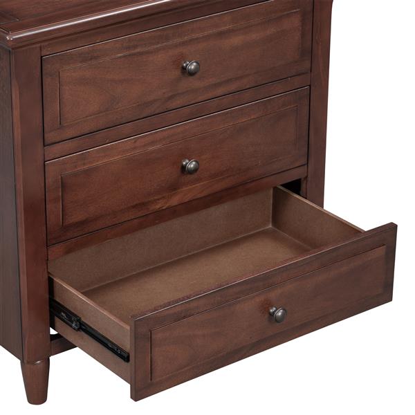 3-Drawer Nightstand Storage Wood Cabinet