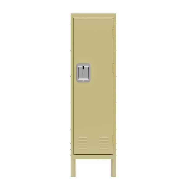 1 Door Tall Single Metal Locker-Retro Style Storage Cabinet--Industrial Furniture--For Living Room/Bedroom/Storage Room/Gym/School--Yellow