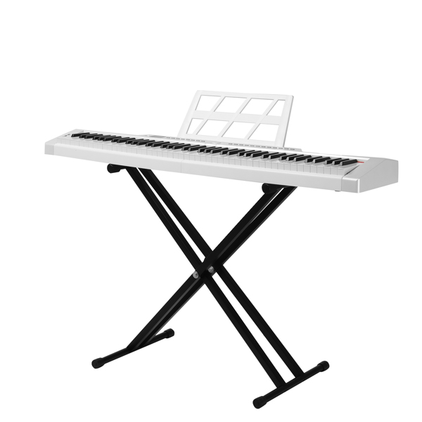 [Do Not Sell on Amazon]Glarry GPP-105 88 Key Full Size Semi-Weighted Standard Keyboards Digital Piano with Dual-tube X-Shape Stand, MIDI Bluetooth, Headphone，for Piano Lover White color