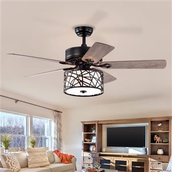 52\\'\\' Low Profile Ceiling Fan with Lights(no include bulb),Blade Dark Wood Ceiling fan