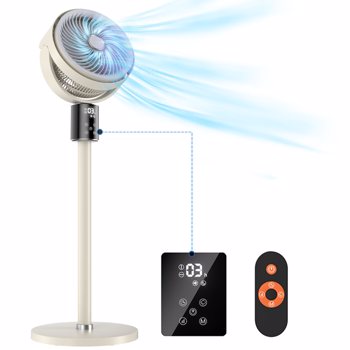 Standing Fan with Remote, Fans Oscillating with 12H Timer, 36-50db Floor Fans for Home Bedroom, Pedestal Fan Oscillating with 3 Speeds, Touch+Remote Control, 70°+90°(Amazon Walmart banned)