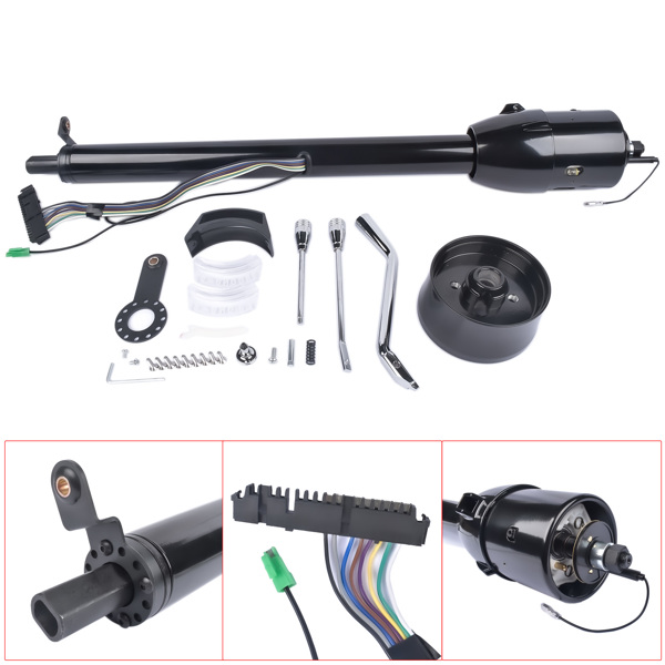 Street Hot Rod 30" Black Steering Column Tilt Auto Floor Shift w/ Adapter No Key