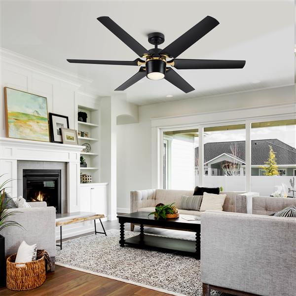 Modern 60" Integrated LED Light Ceiling Fan with Remote Control