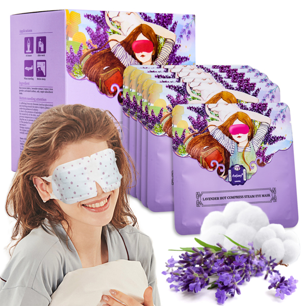 Anfany Steam Eye Mask,10Packs Lavender Heated Eye Mask, Self Heating Disposable SPA Warm Compress for Eyes Sleep Mask, Soothing Moist Heat Eye Masks, Stocking Stuffers（No Shipment on Weekends）